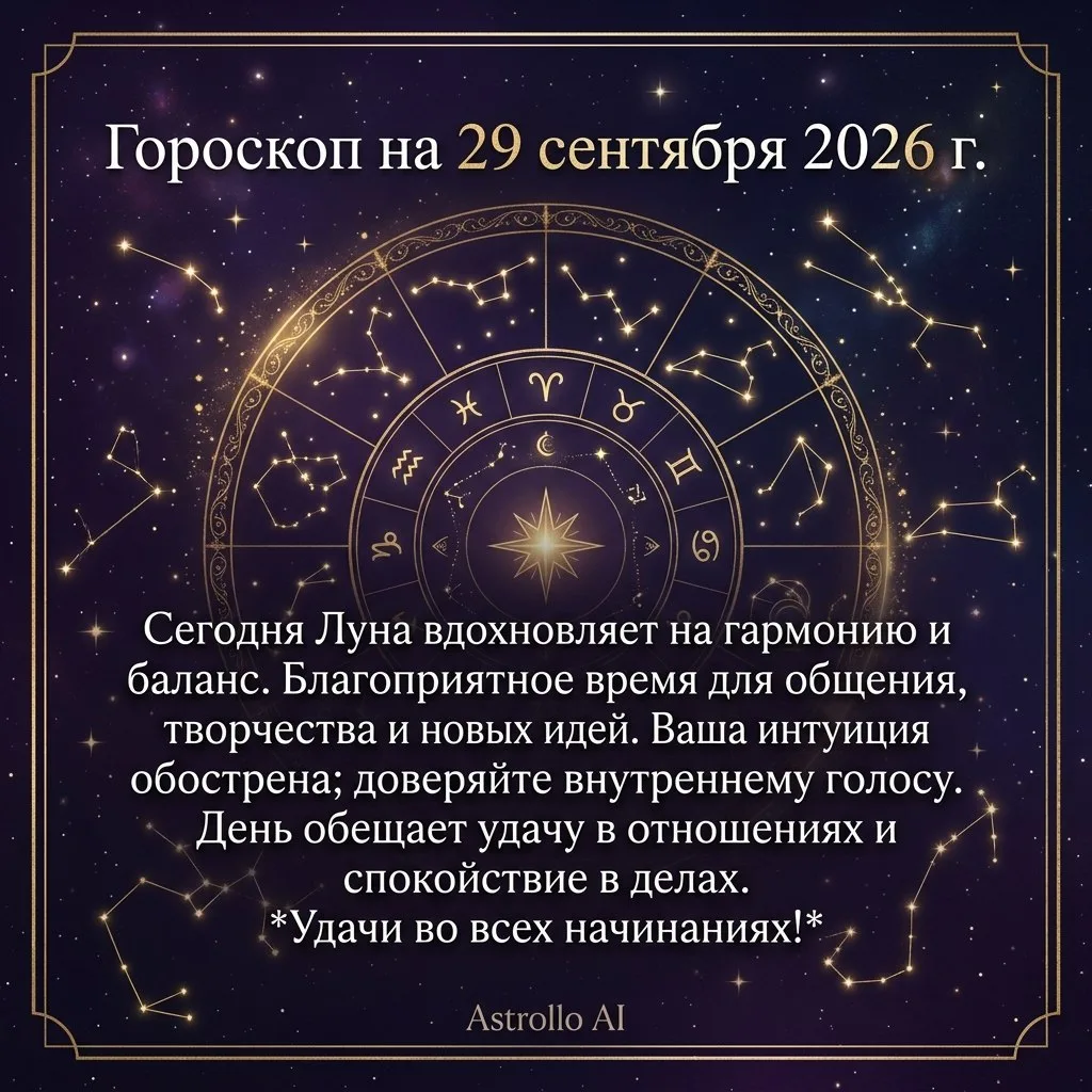 🔮 Гороскоп на 29 сентября 2026 г.