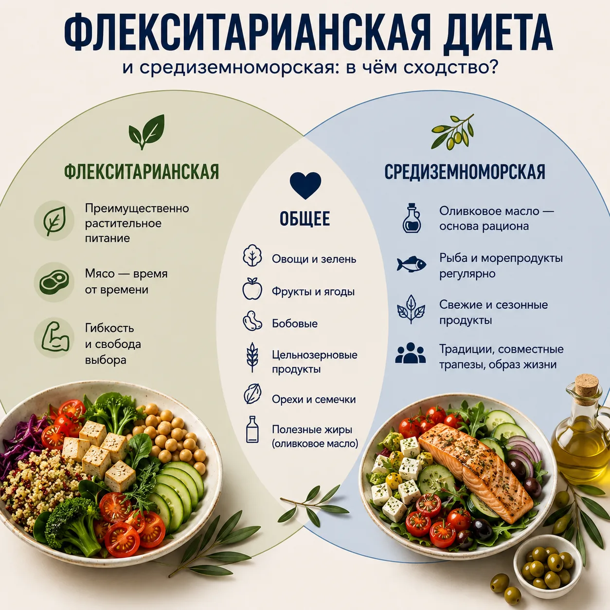 Флекситарианская диета: что это и похожа ли она на средиземноморскую? 🌿