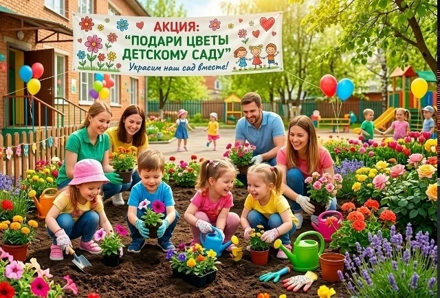 Участвуем в акции «Подари цветок детскому саду». Посаженные цветы, несомненно, станут у...