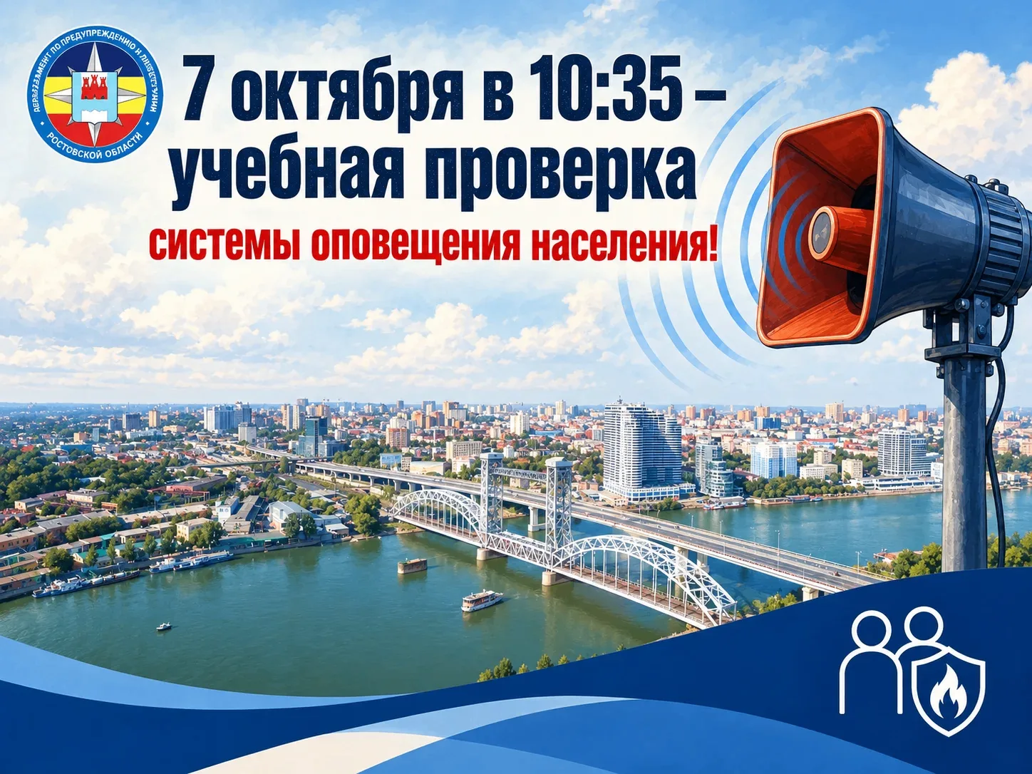 📢  7 октября  в 10:35 пройдёт плановая проверка системы оповещения населения.