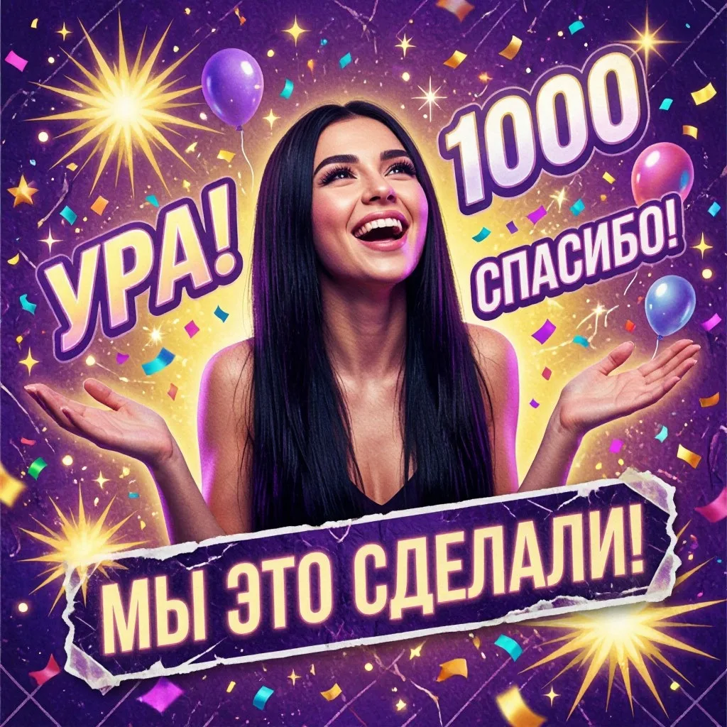 🔥 1000 подписчиков — это просто ВАУ! 🔥