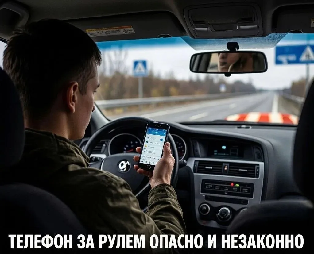 ⚠️ ГИБДД напоминает: телефон за рулём — опасно и незаконно!