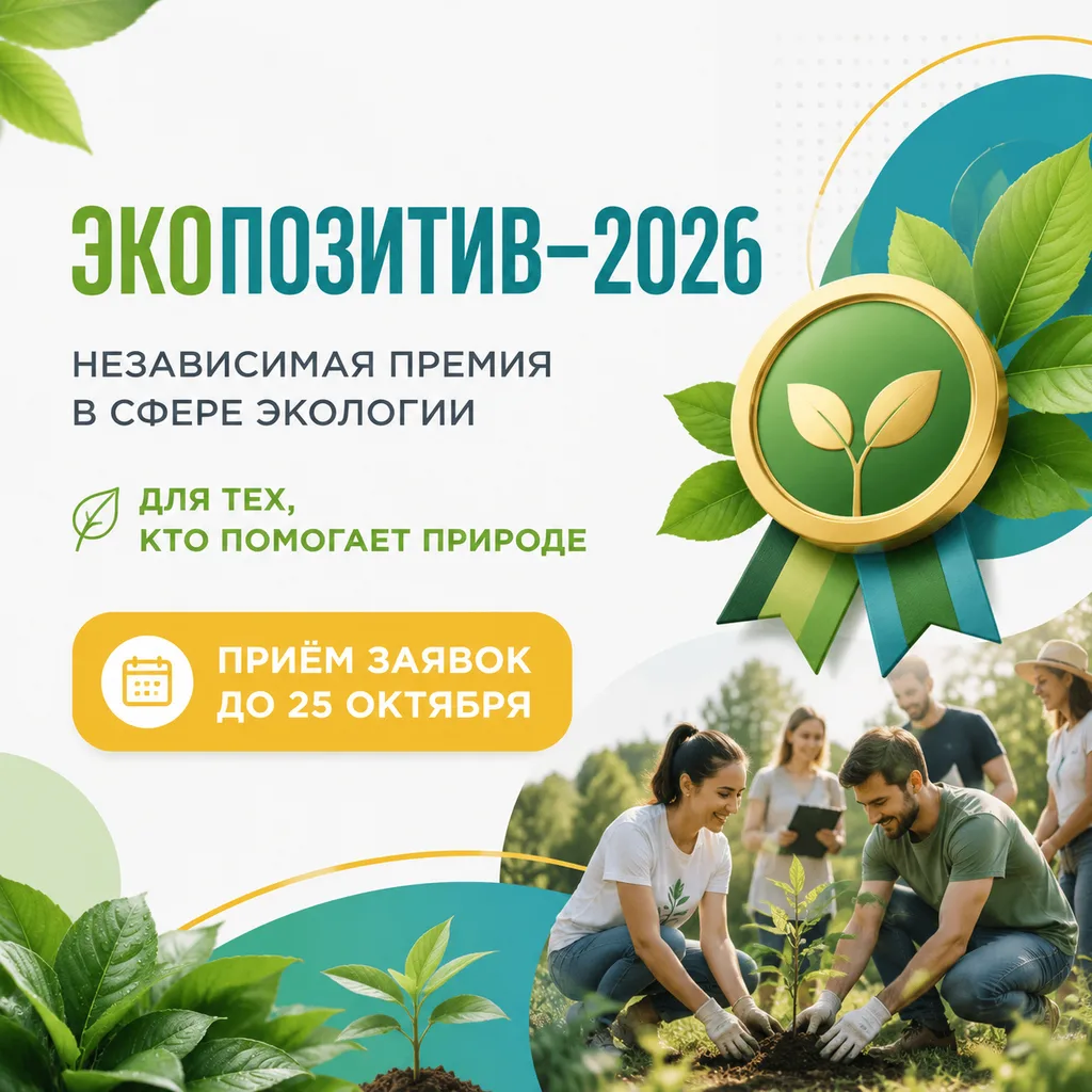 🌱«Экопозитив-2026»: независимая премия для тех, кто меняет мир к лучшему