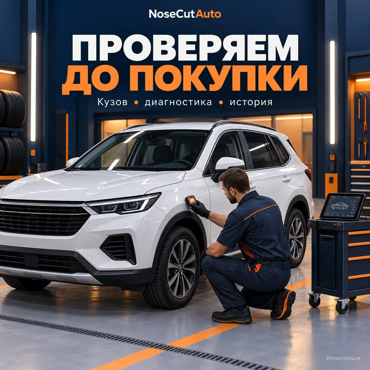 Диагност тщательно проверяет авто перед покупкой 🤝