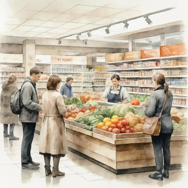 Диалог на немецком «В супермаркете» (Im Supermarkt)