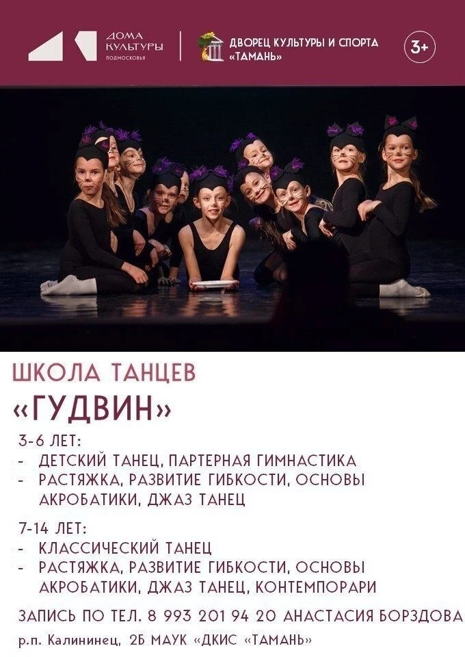 Школа танцев "ГудВин" открывает НАБОР детей на новый учёбный год в группы: 3-6 лет, 7-1...