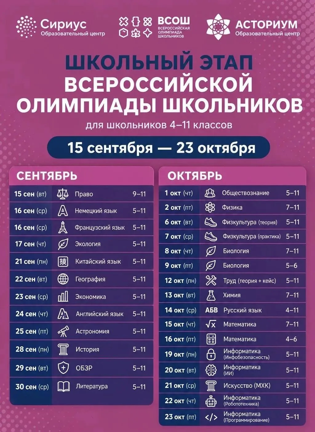Уважаемые родители и обучающиеся!