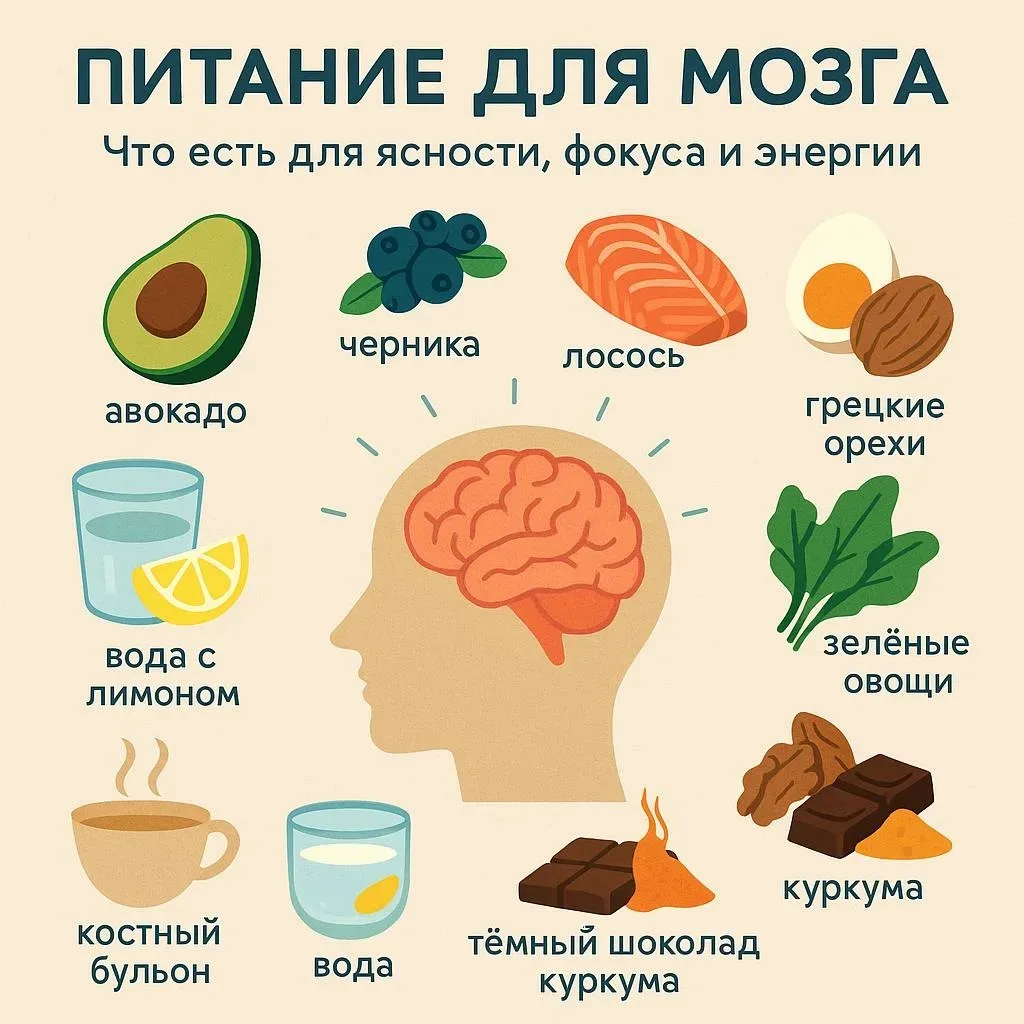 «Питание для мозга: какие продукты поддерживают когнитивные функции»

🥗 Мозгу нужны «строительные м