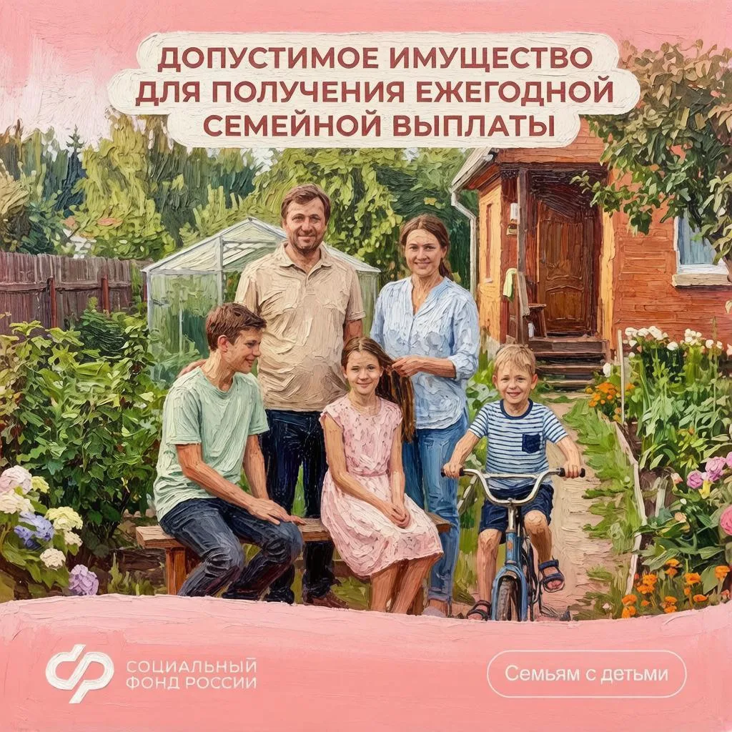 Каким имуществом можно владеть для получения ежегодной семейной выплаты❓