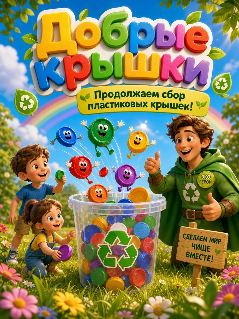 🌿 Экологическая акция «Добрые крышки» продолжается! ♻️