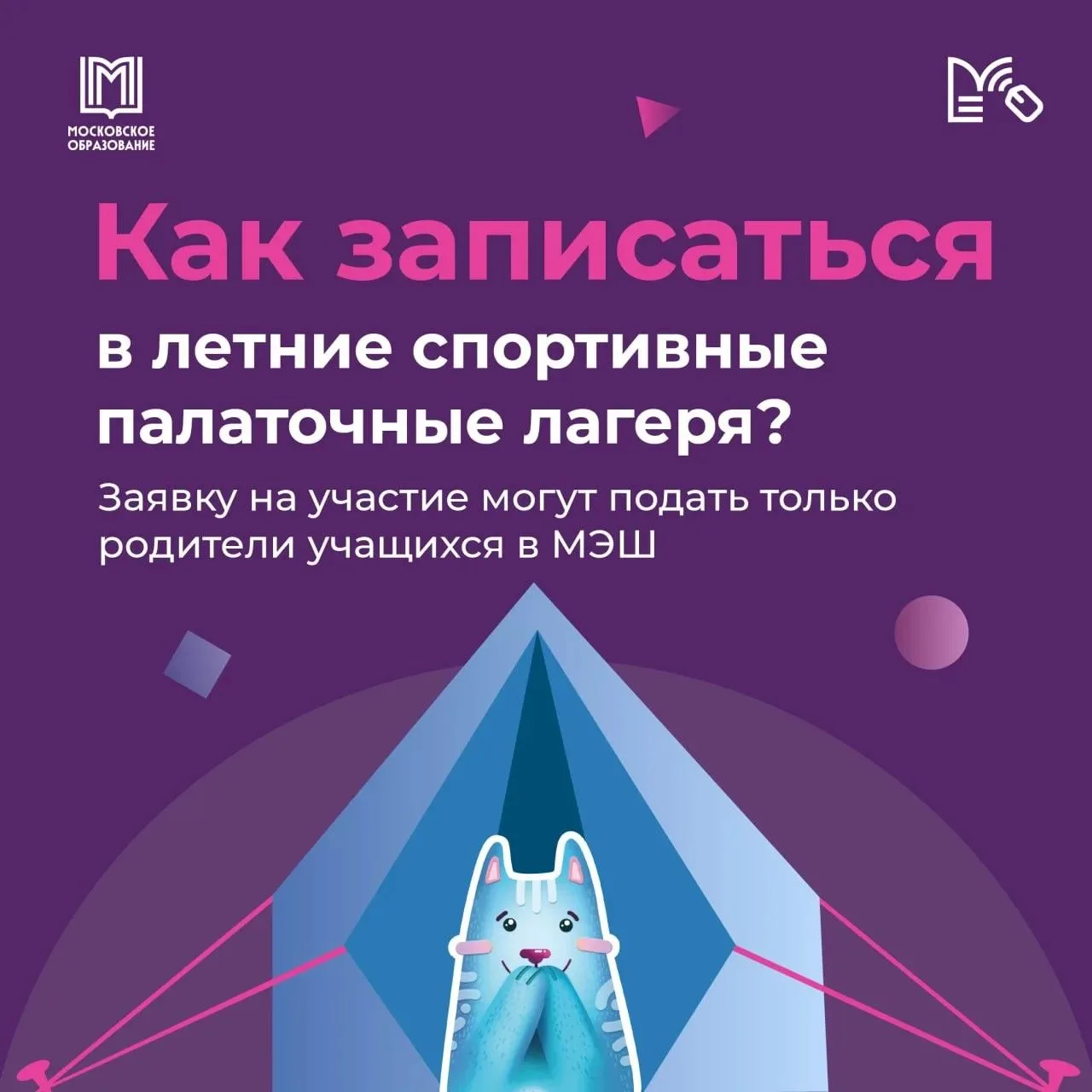 Чтобы подать заявку в спортивно-патриотические палаточные лагеря в Москве, необходимо воспользоватьс