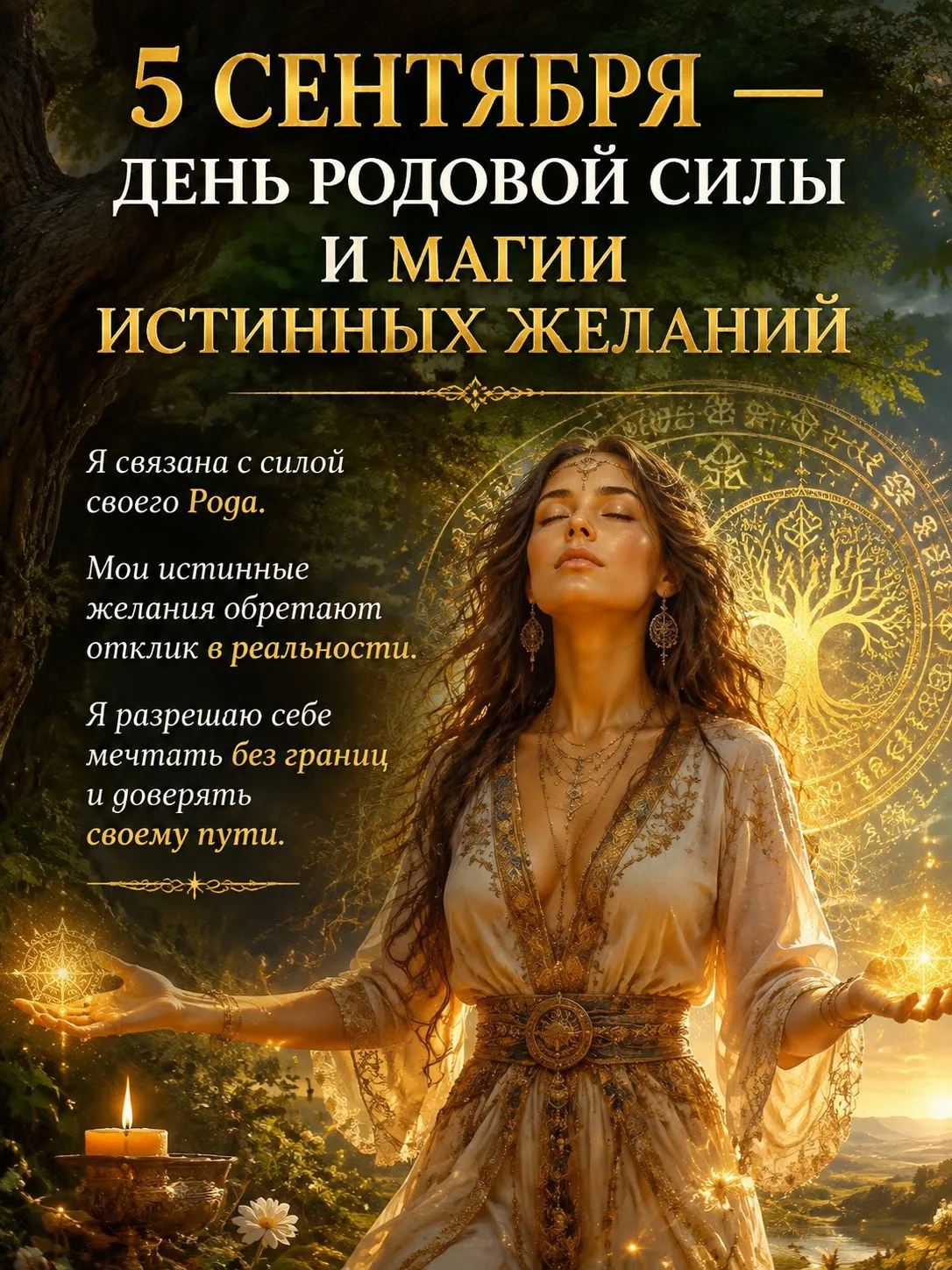 ✨ 5 СЕНТЯБРЯ — ДЕНЬ РОДОВОЙ СИЛЫ И МАГИИ ИСТИННЫХ ЖЕЛАНИЙ ✨
