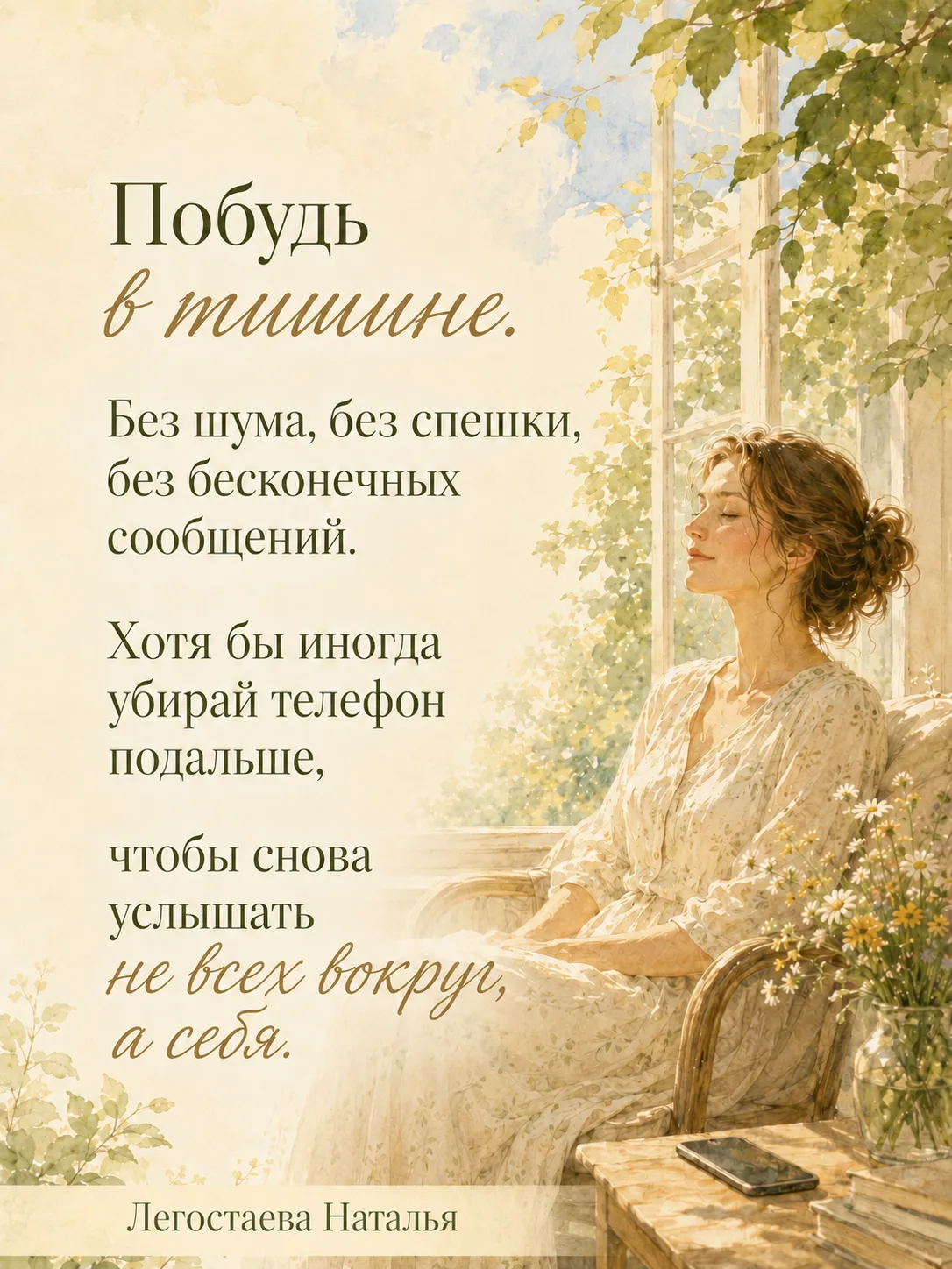 Ну что, продолжаем учиться отдыхать.

Глава вторая — не менее важная, чем сон.
Тишина.

И когда ты п