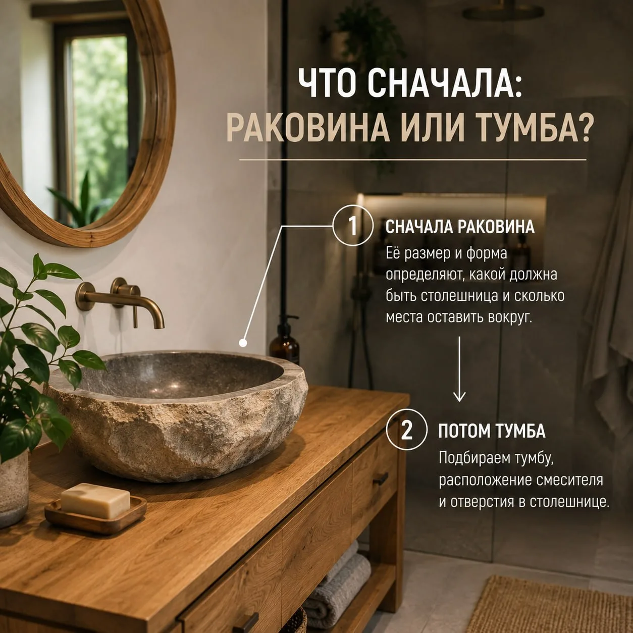 Что сначала: раковина или тумба? 🤔