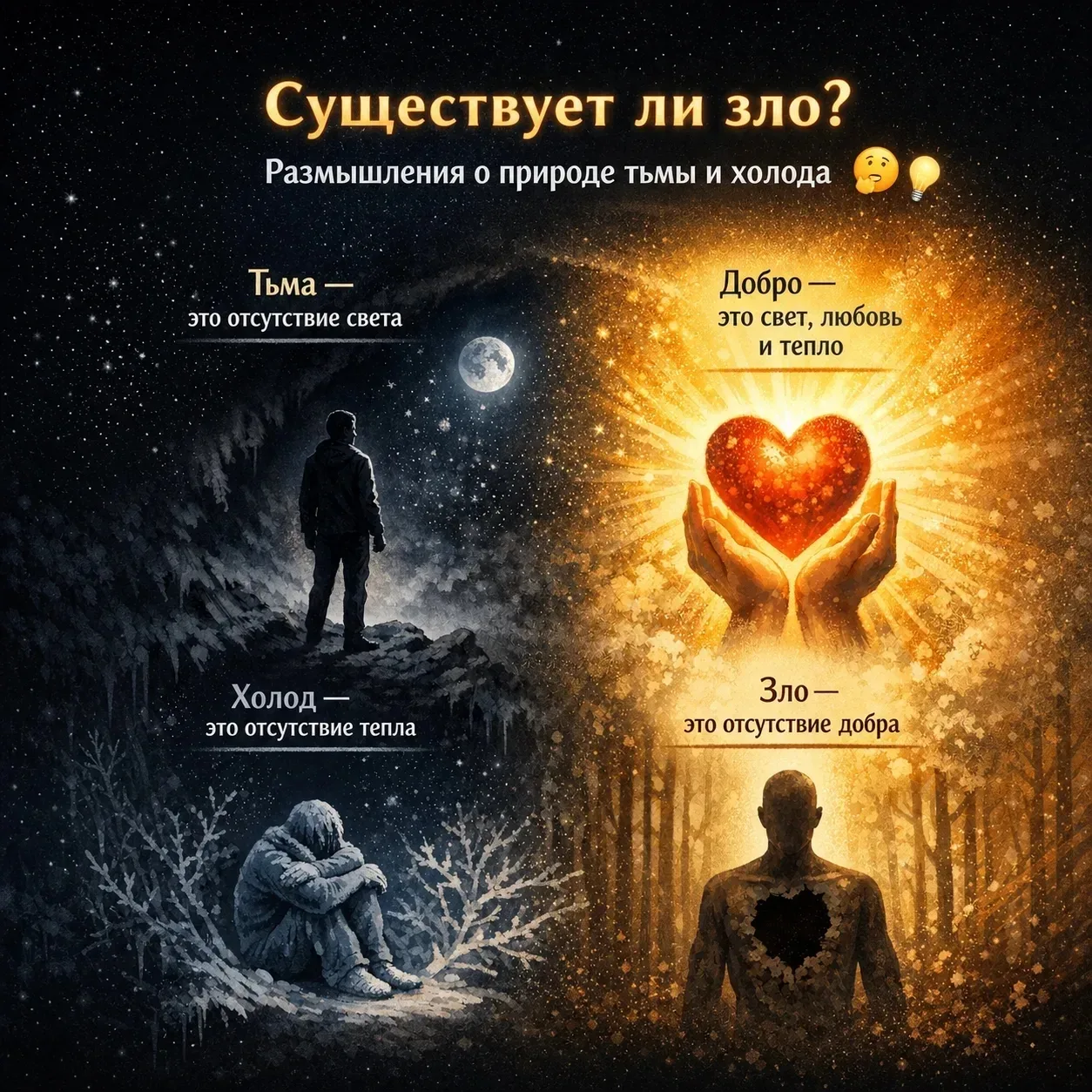 Существует ли зло? Размышления о природе тьмы и холода 🤔💡