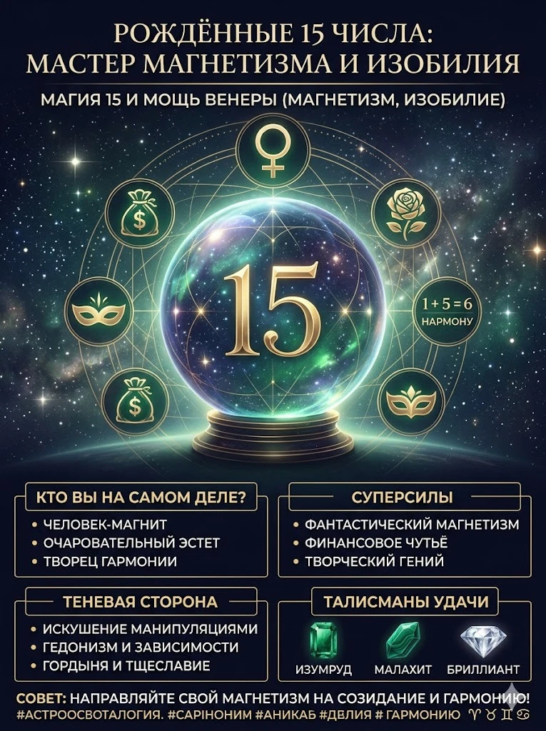 🎭 Мастер Магнетизма и Изобилия: Магия числа 15