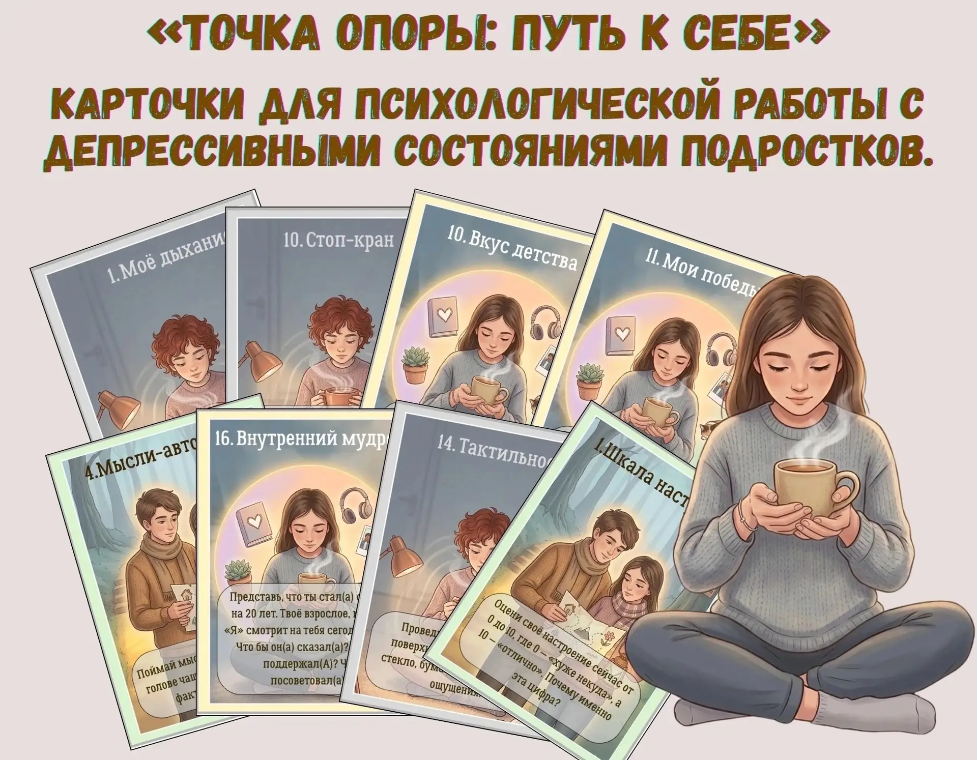 «Точка опоры: путь к себе» карточки для психологической работы с депрессивными состояни...