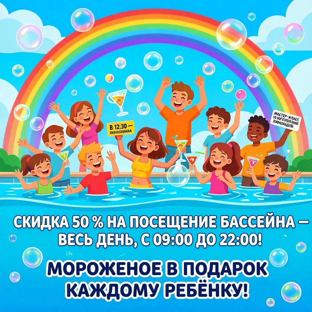 🎉 1 июня — встречаем лето в комплексе «Мальдивы» с празником в честь Дня защиты детей! 🎉