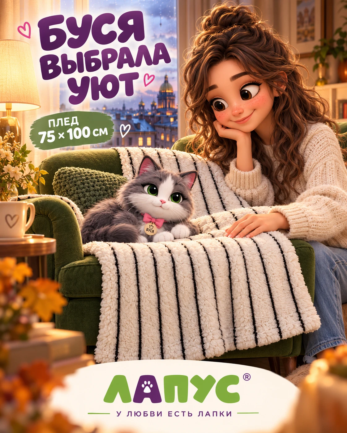 💚 Буся выбрала место. Лёля добавила плед