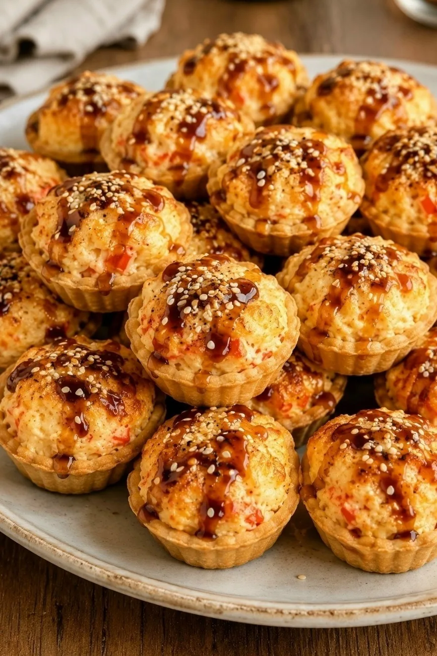 Запечённые суши в тарталетках 🍣 
 
Это закуска, которая первой исчезает со стола. 😋 
 
Ингредиенты