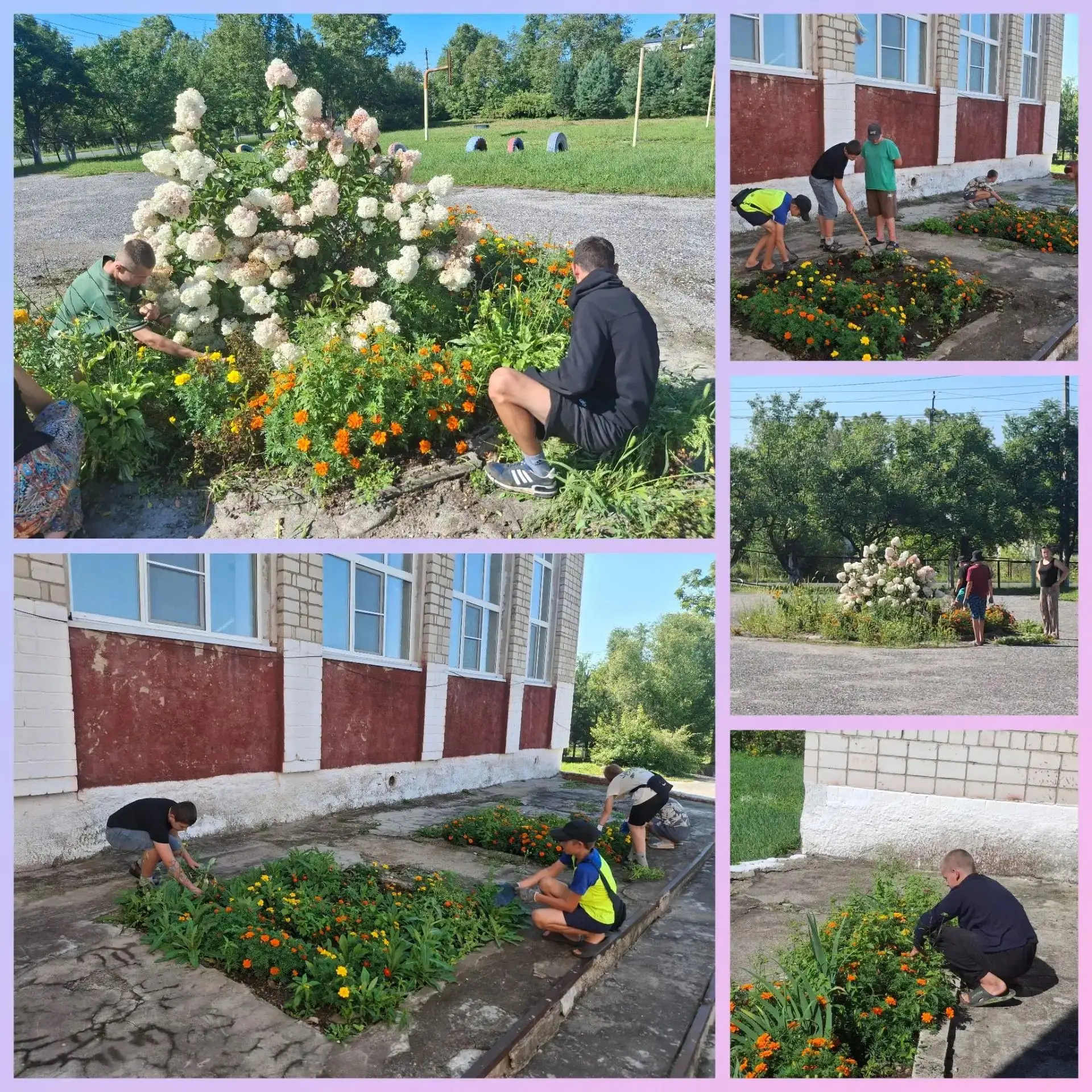 🌾 В  рамках летней практики учащиеся приняли участие в благоустройстве пришкольной тер...