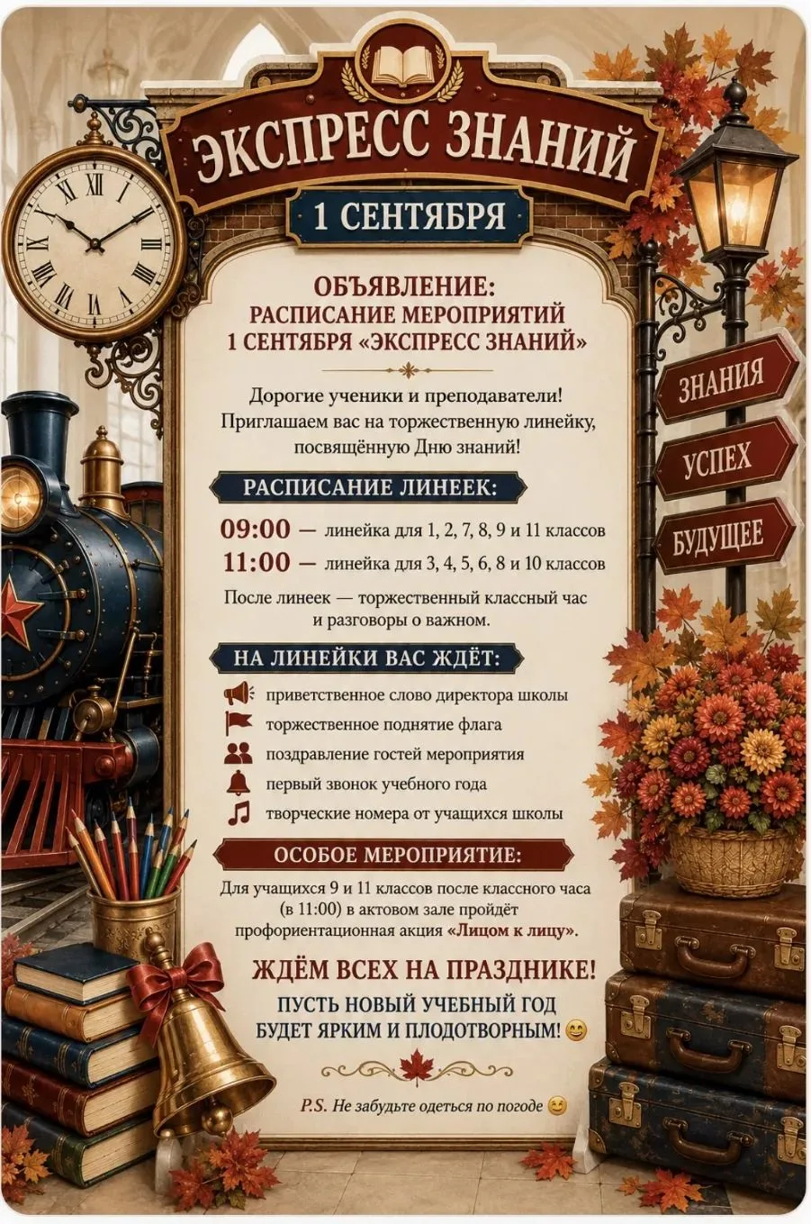 1 сентября — «Экспресс знаний» в нашей школе!