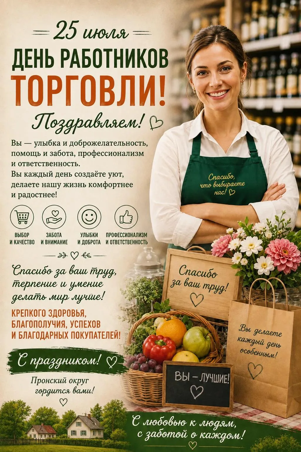 25 июля 2026 года — День работника торговли!
 В этот день хочется сказать спасибо тем, кто каждый де