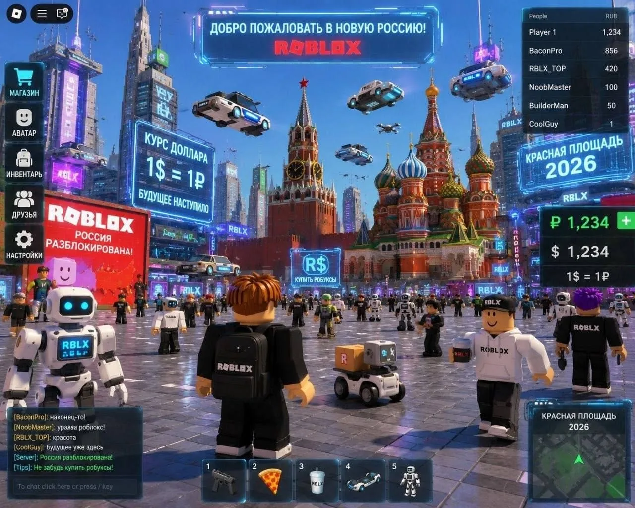 Россия после разблокировки Roblox