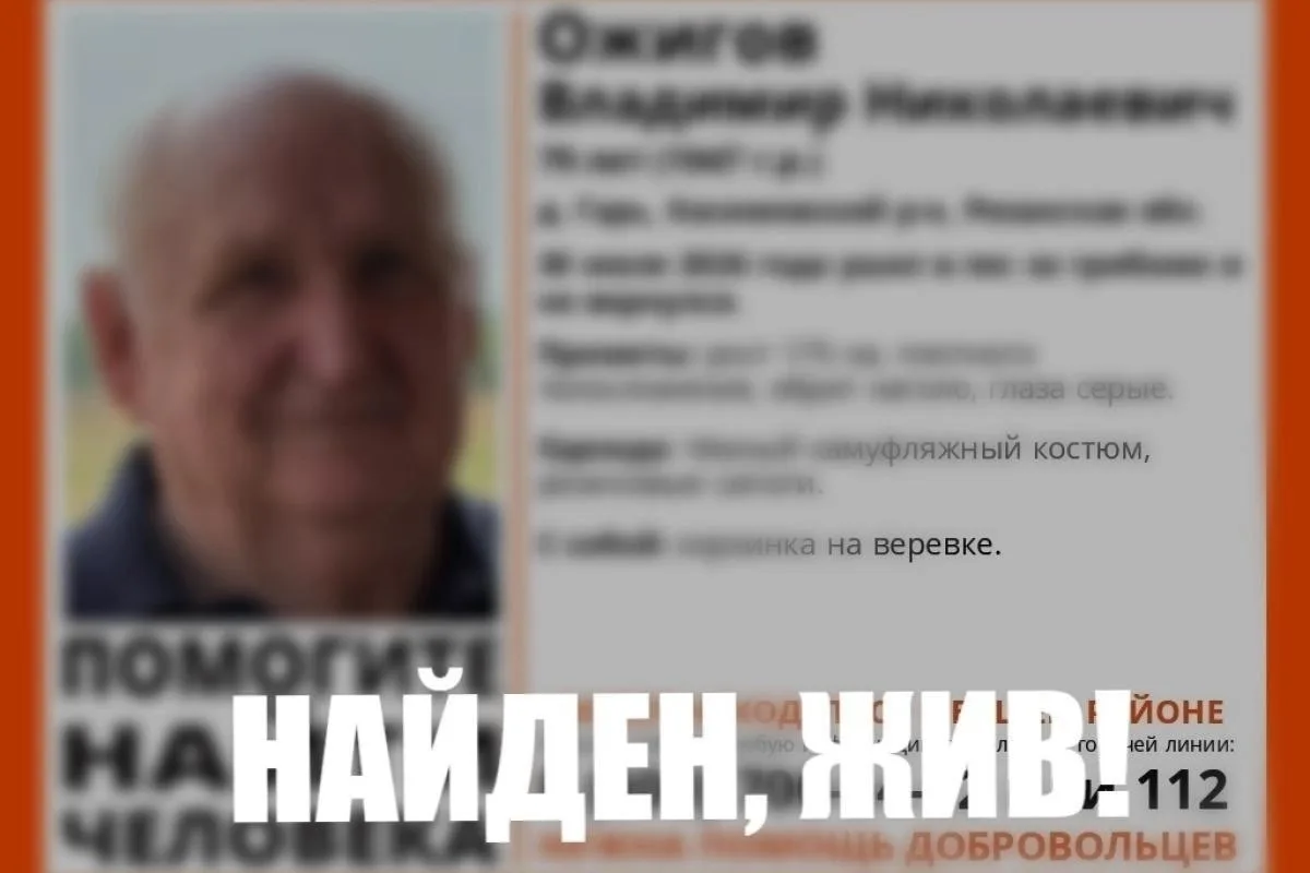 Пропавший в рязанском лесу пенсионер найден. Об этом сообщили в соцсетях ПСО «ЛизаАлерт».

Мужчина у