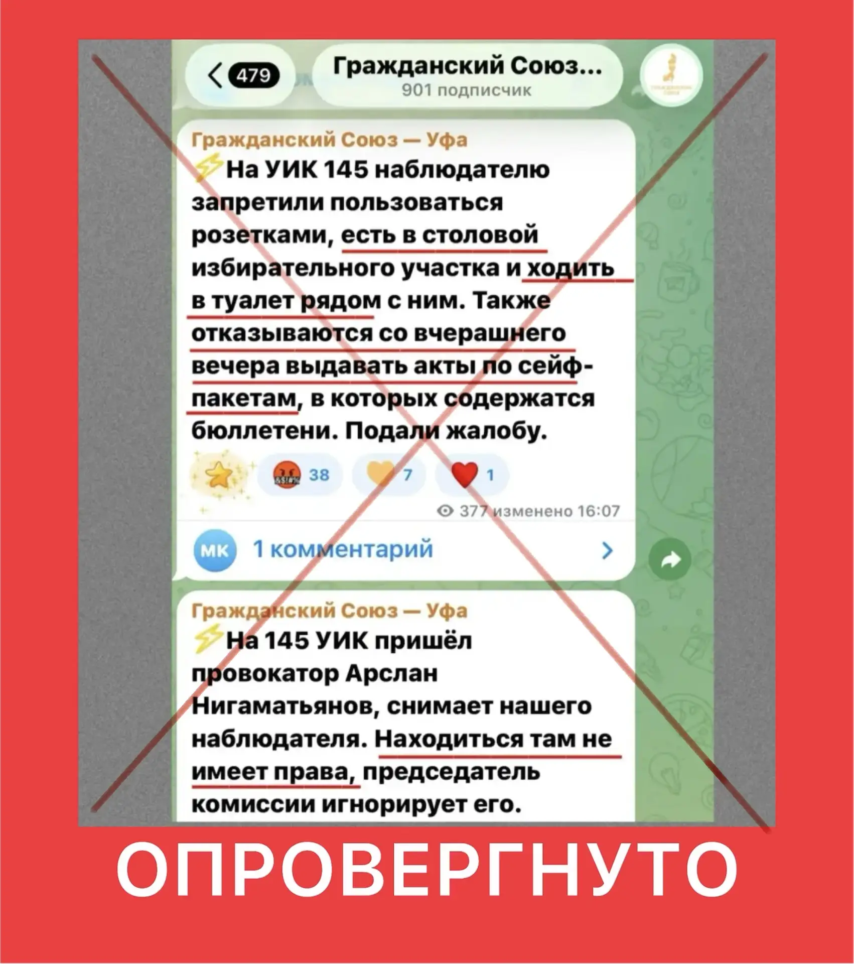 🔍 Фактчекинг по-башкирски: «Гражданский Союз — Уфа» и выдуманные нарушения на участке ...