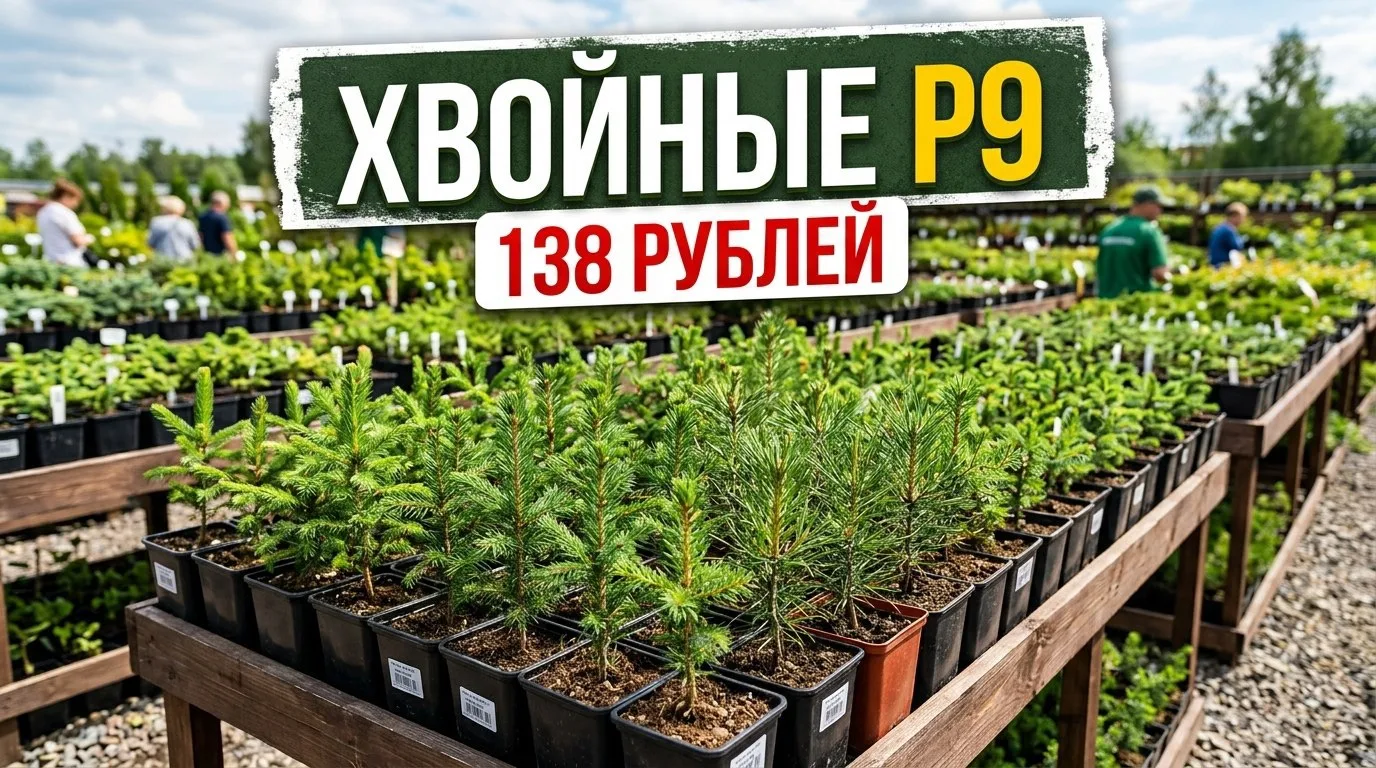 🌲Хвойные саженцы в контейнерах Р9 — оптом от 24 шт. по цене 138₽.