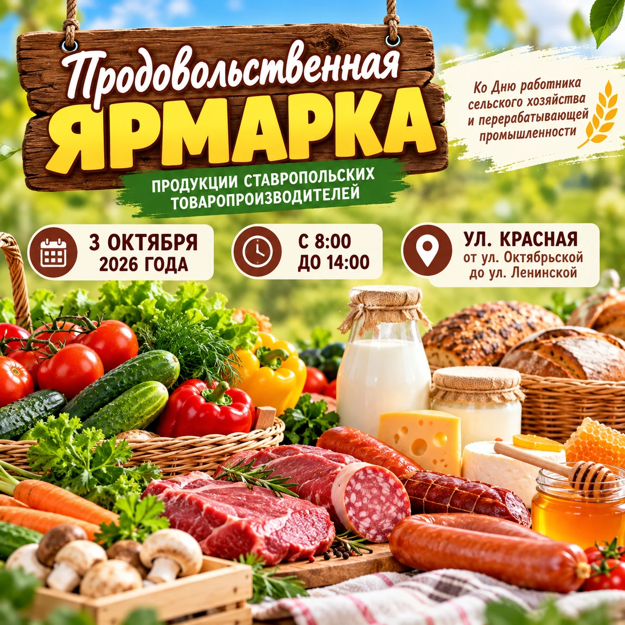 В БУДЁННОВСКЕ ПРОЙДЁТ БОЛЬШАЯ ПРОДОВОЛЬСТВЕННАЯ ЯРМАРКА