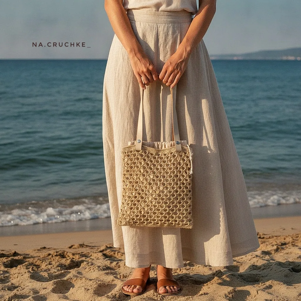 Краткое описание летнего шоппера 👜
.
.
Мой шоппер связан из полиэфирного шнура Caramel Baby, толщин