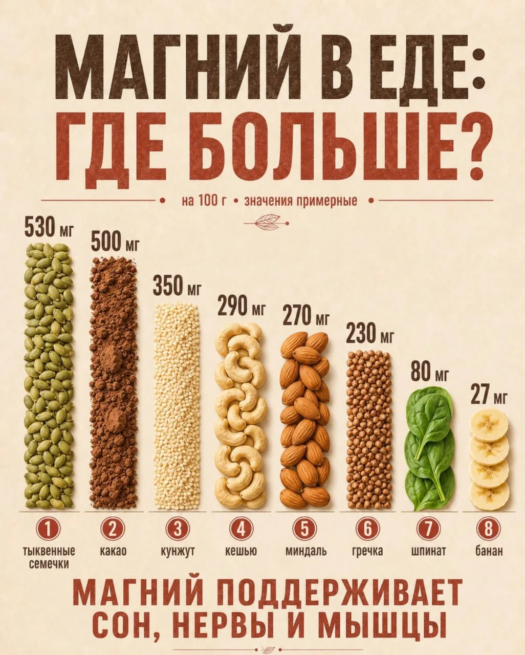 🧠 ГДЕ ВЗЯТЬ МАГНИЙ? СПИСОК ЛИДЕРОВ!