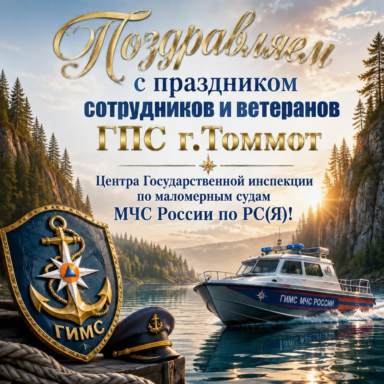 Уважаемые сотрудники и ветераны ГПС г.Томмот Центра Государственной инспекции по маломерным судам МЧ