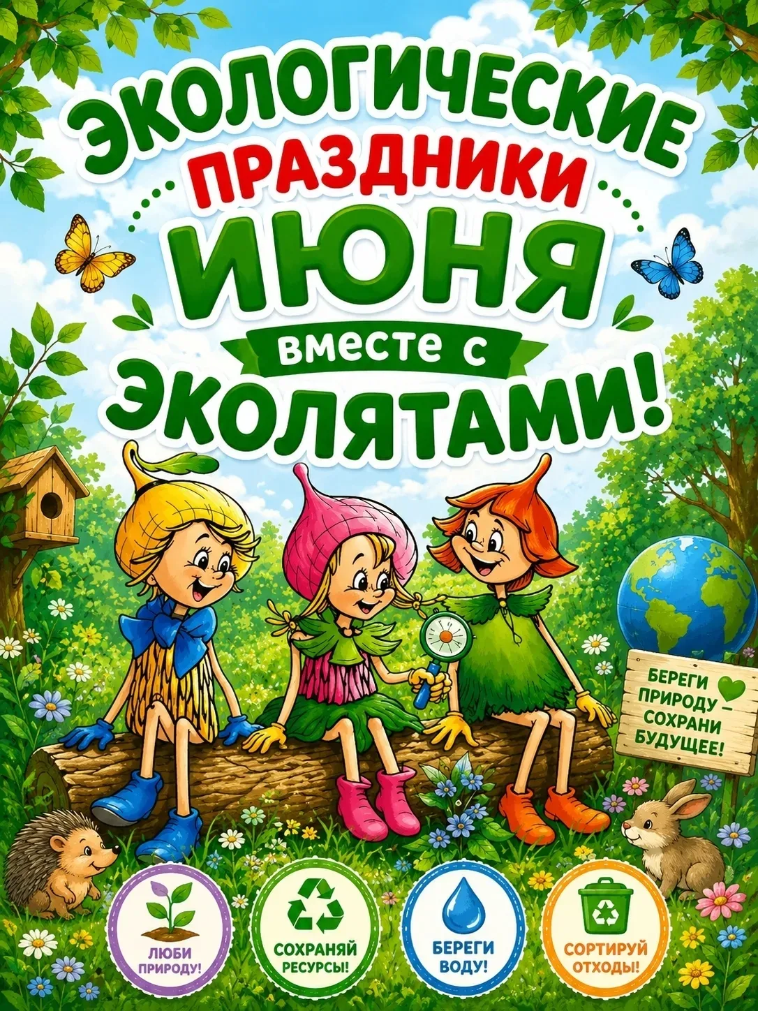 🌿 Экологические праздники июня вместе с Эколятами 
 
Лето — прекрасное время, чтобы ещё больше узна