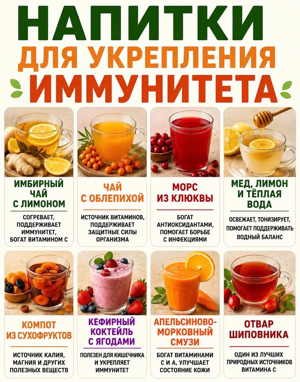 Напитки для укрепления иммунитета.