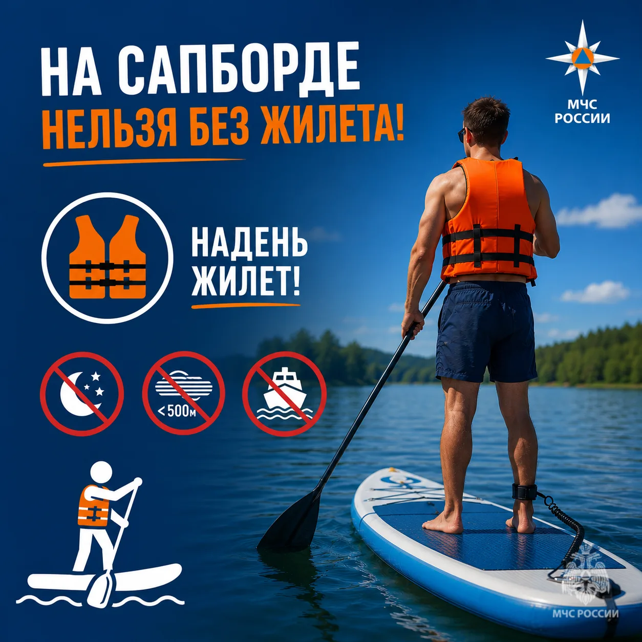 🏄‍♂️ На сапборде нельзя без жилета