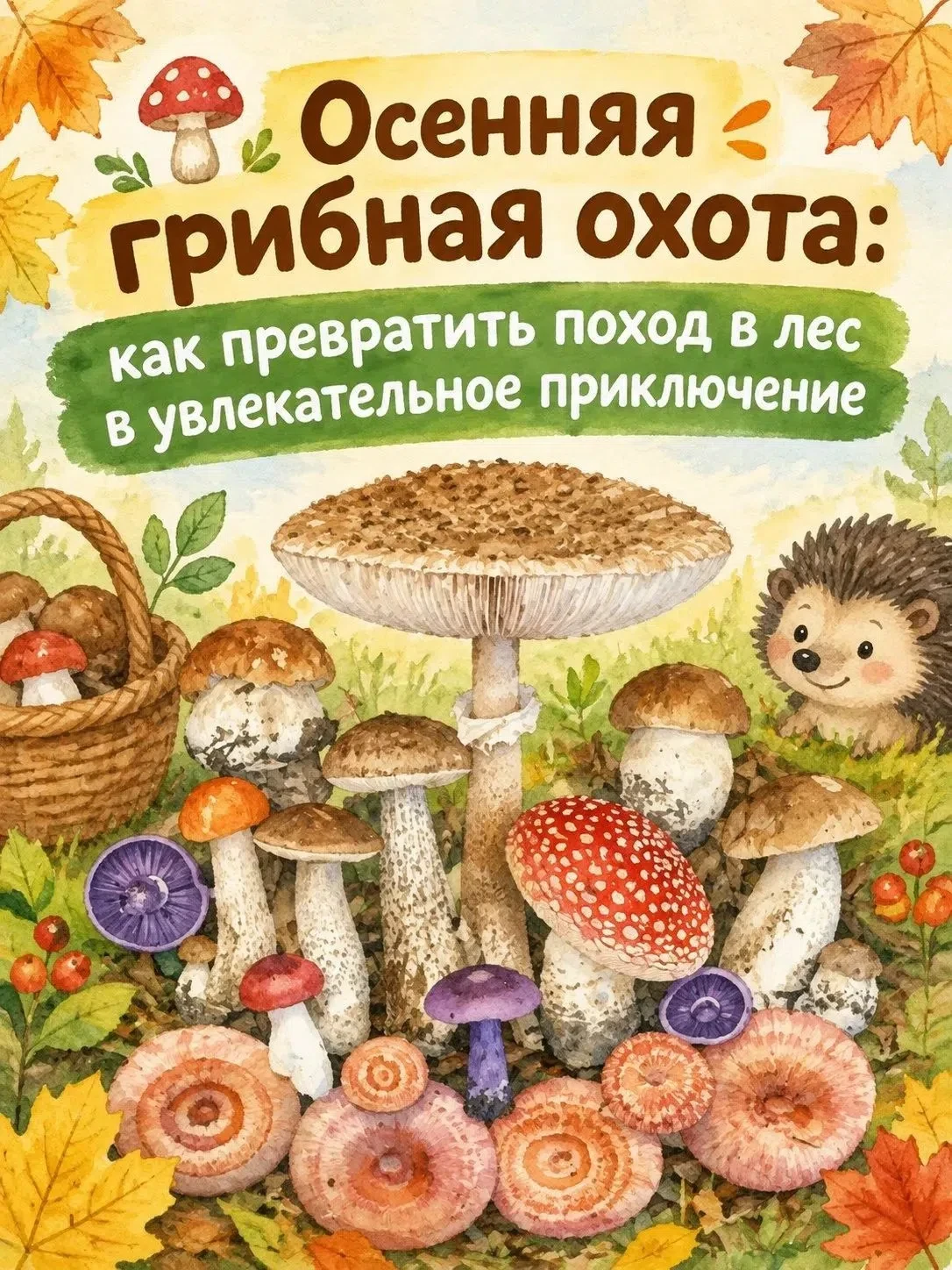 🍄‍🟫 Осенний квест для всей семьи: идём в лес по грибы!