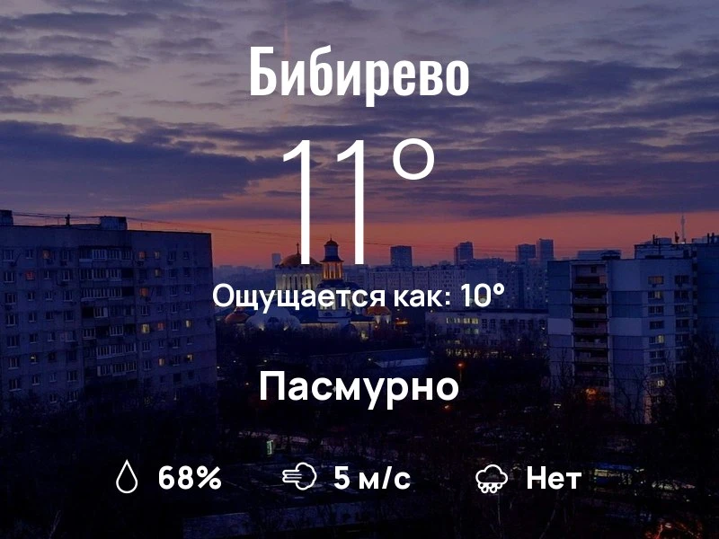 Что с погодой в Бибирево?