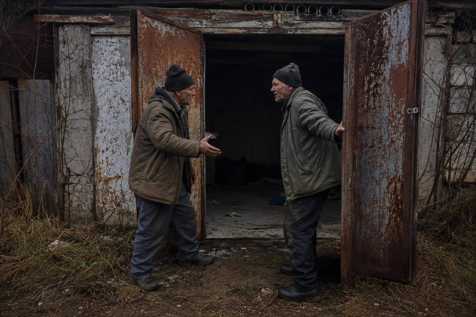 «Ну проходи! — Ну давай я пройду!»: в Воронеже спор о том, кто первым зайдет в гараж, закончился пон