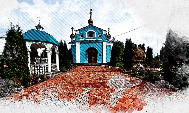 В уникальном орловском селе установили арт-объект в виде пасхального яйца с иконой