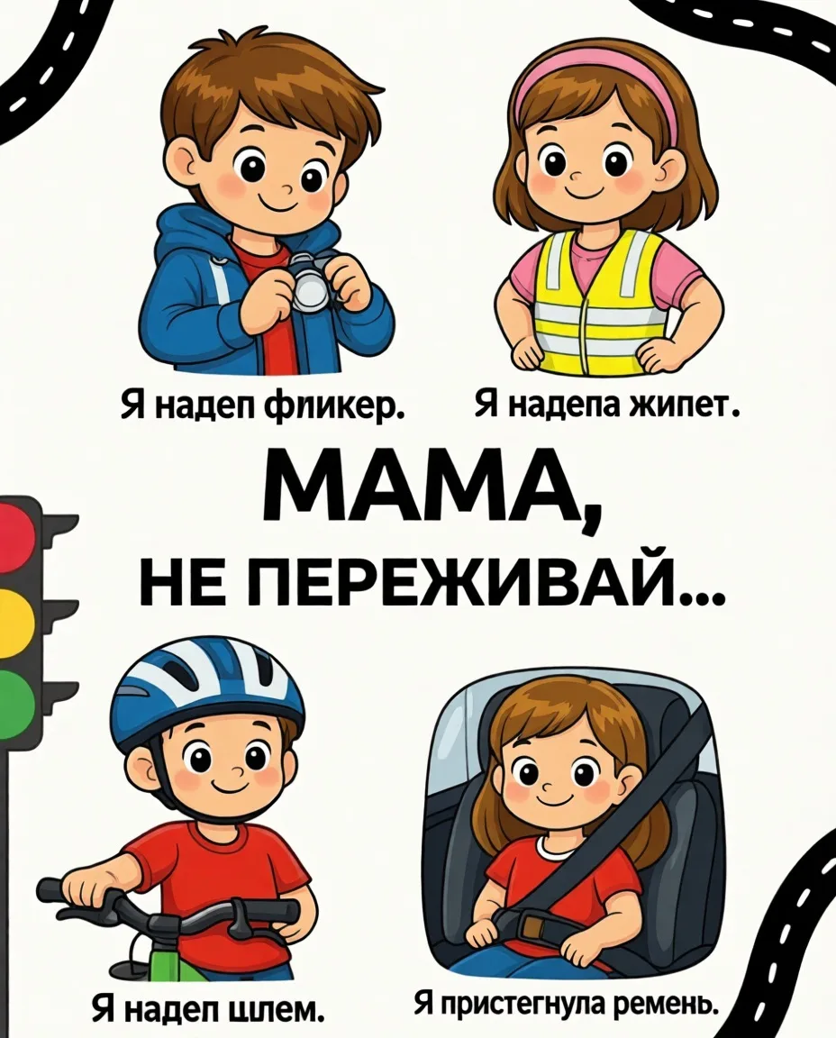 ⚠️ Друзья, давайте поговорим о безопасности на дороге. И взрослым, и детям важно помнит...