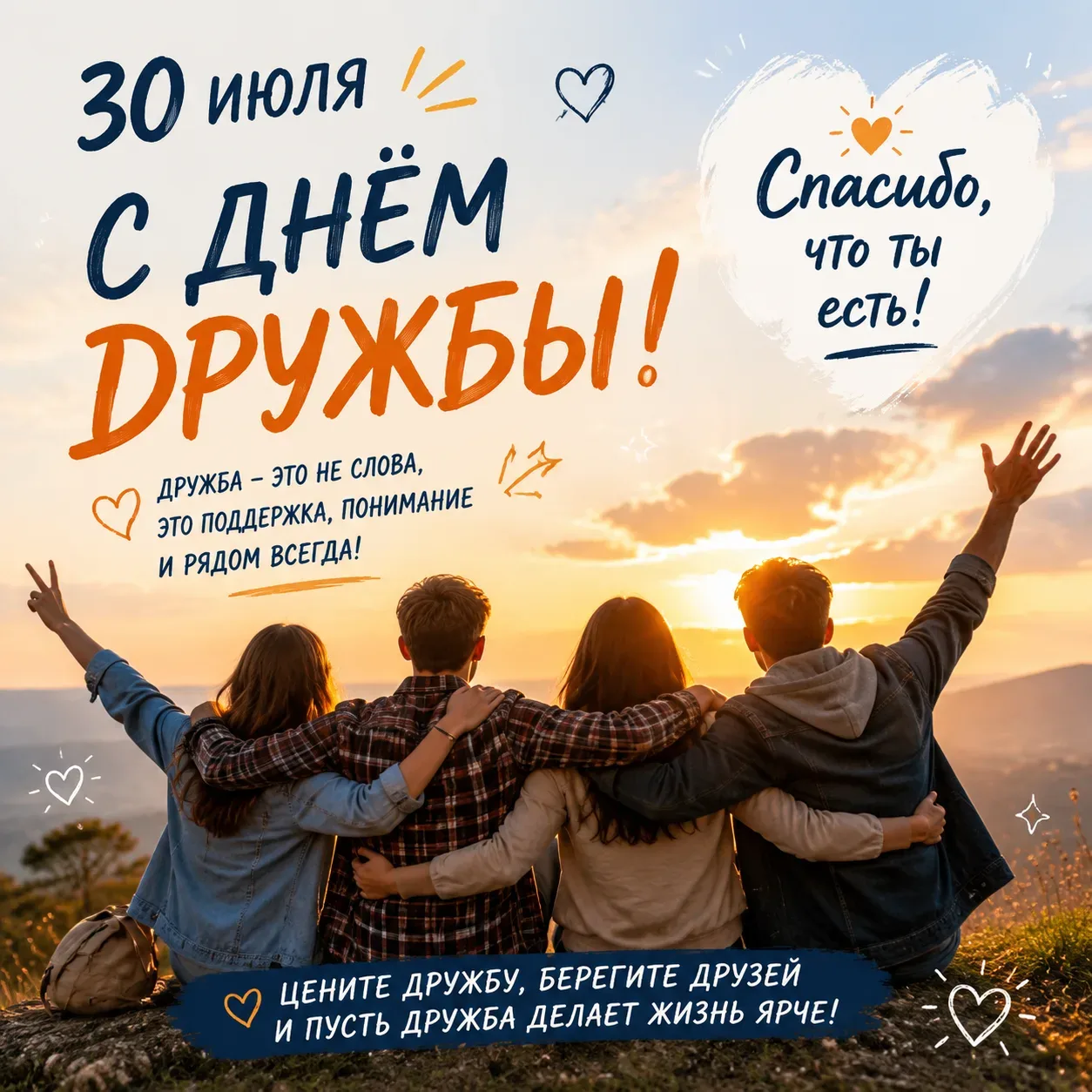 Международный день дружбы

👫 Международный день дружбы – праздник, напоминающий о важности взаимопо