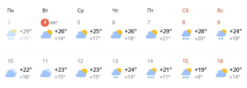 🌧 В Казань к концу недели придут дожди