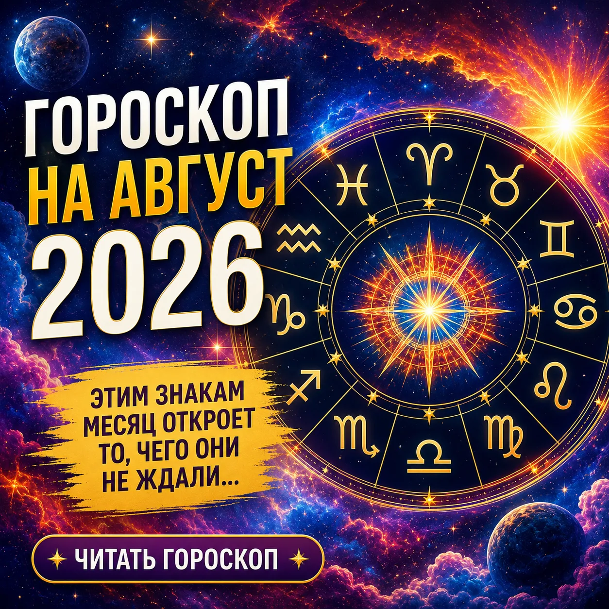 🔮 Гороскоп на август 2026 — этим знакам месяц откроет то, чего они не ждали...

♈️ Овен — в августе