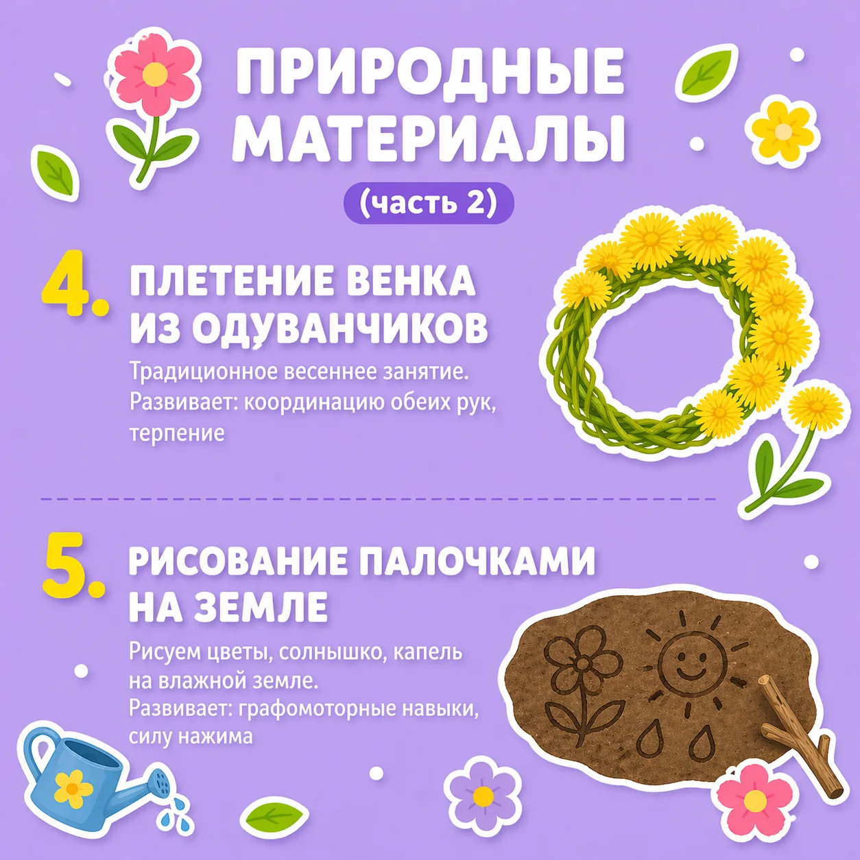 Развитие мелкой моторики с помощью природных материалов весной  Наглядность для педагогов