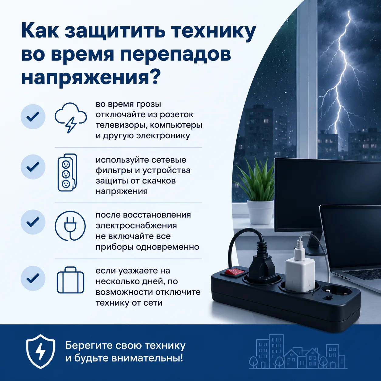 Уважаемые ямальцы!

Лето – это не только долгожданное тепло, но и сезон гроз, ветров и плановых рабо
