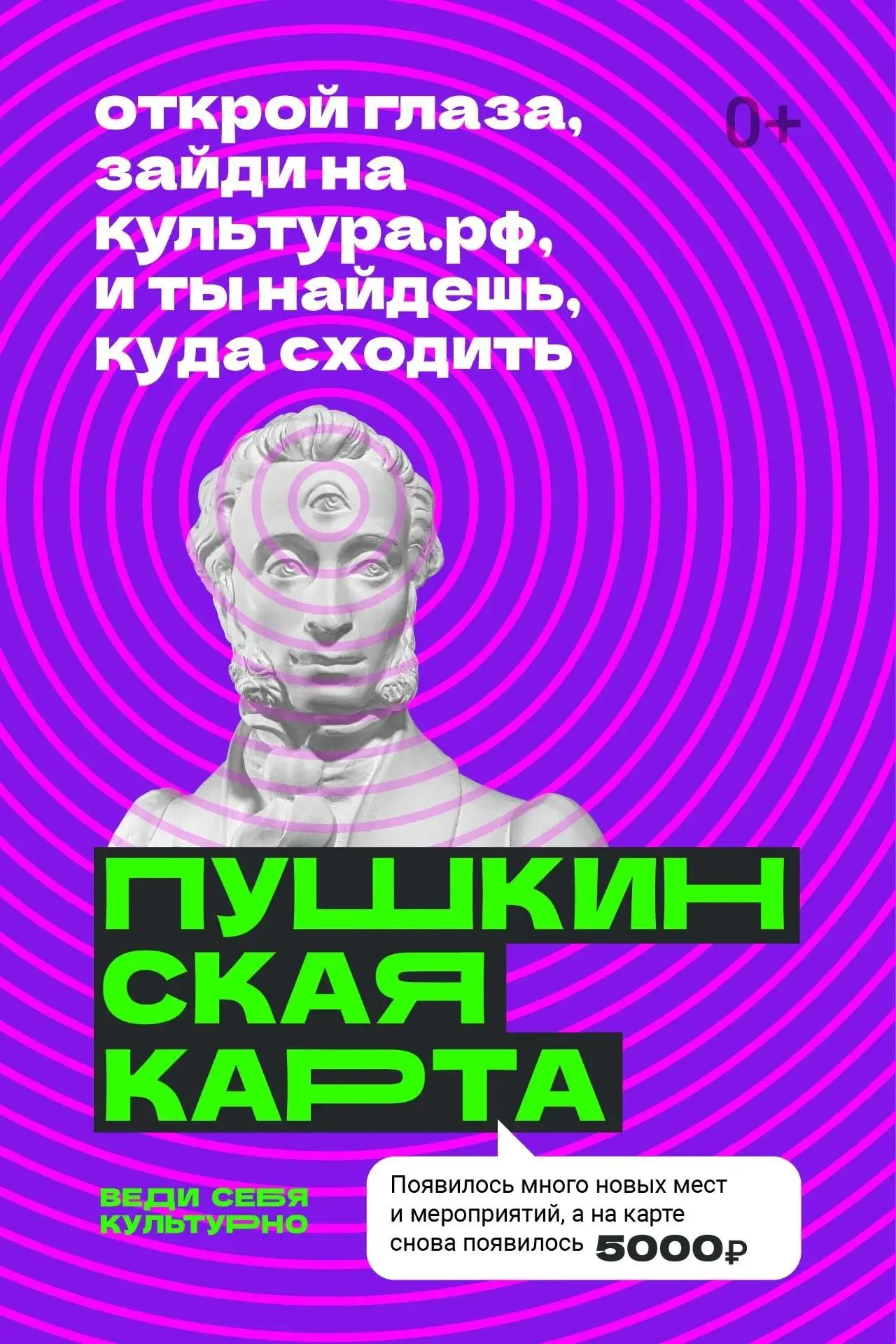 🎭 Пушкинская карта: 5 000 рублей на культуру – от государства
По нацпроекту «Семья» молодые люди от