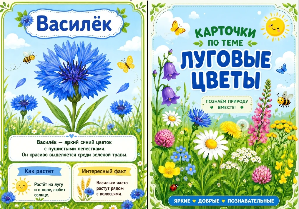 Луговые цветы🌼 Познаем природу вместе!

Интересную информацию вы сможете посмотреть в карточках👆